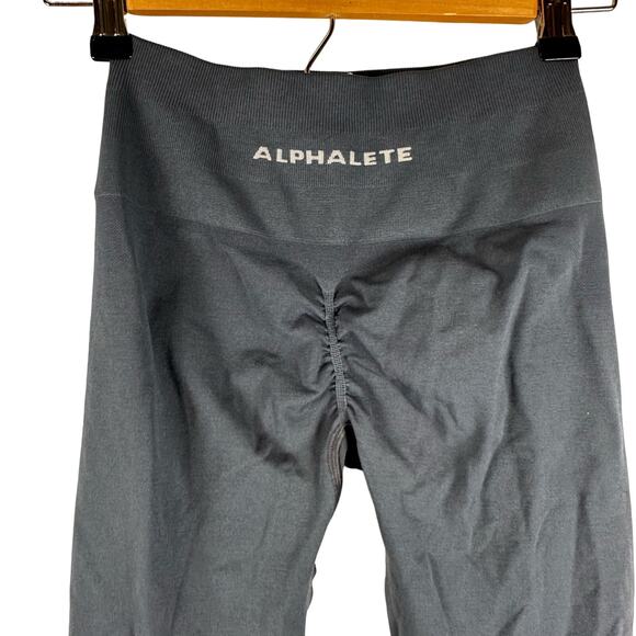 Alphalete Seamless Scrunch Amplify Navy Blue Leggings Womens Size XS Workout - Picture 12 of 15